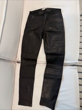 Helmut Lang Black Skinny Faux Leather Jeans